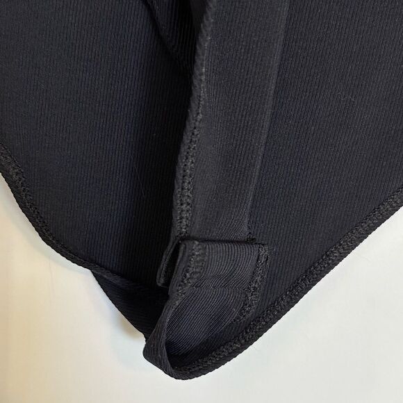 H&M Black Ridged Textured Academia Cowl Neck Long sleeved Sleeved Bodysuit - Picture 4 of 5